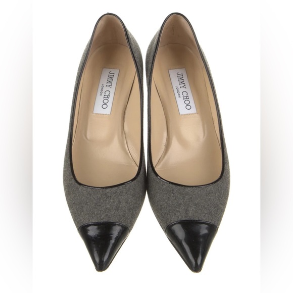 Jimmy Choo pumps wool leather trim size 6.5 - Picture 4 of 5